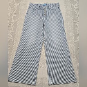 J McLaughlin Loris Cropped Wide Leg Stripe Pants Jeans 4